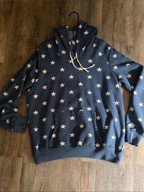 Alternative Navy Hoodie with White Star Print